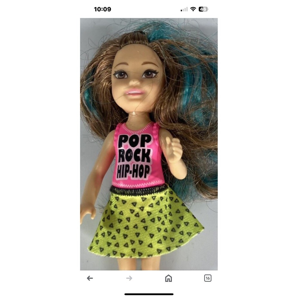 Barbie & the Rockers Kelly Chelsea Pop‎ Rock Hip-Hop Pink Brunette & Blue Hair